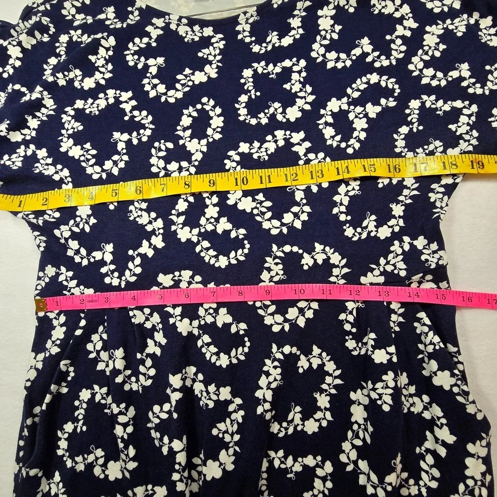 Boden Soft Jersey Navy Midi Dress Sz 10R Boho Comfort Celestial Coastal Tropical